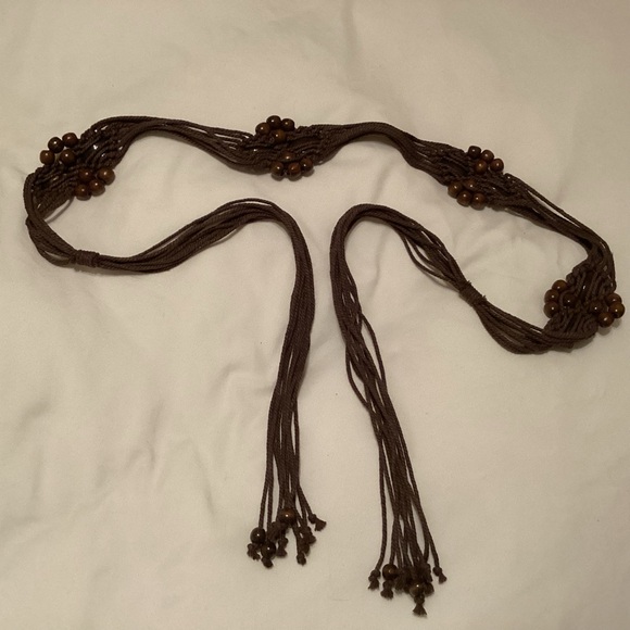 Boho handmade macrame belt, self tie - Picture 6 of 9